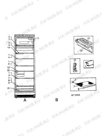 Взрыв-схема холодильника Electrolux ER3812C - Схема узла Internal parts