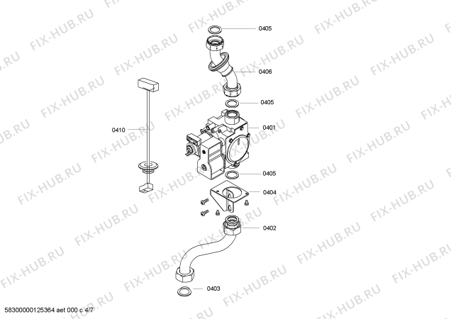 Схема №6 B1RDW2411H с изображением Удлинительная трубка для бойлера Bosch 00668981