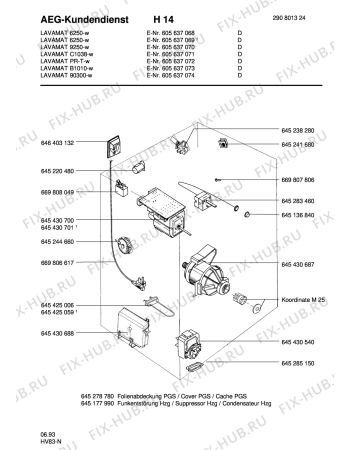 Взрыв-схема стиральной машины Aeg LAV6250-10 - Схема узла Electrical equipment