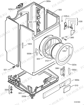 Взрыв-схема стиральной машины Zanussi Electrolux FD1416 - Схема узла Housing 001