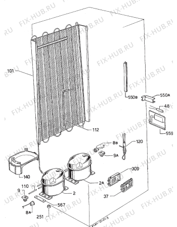 Взрыв-схема холодильника Privileg 020099 8 - Схема узла Refrigerator cooling system