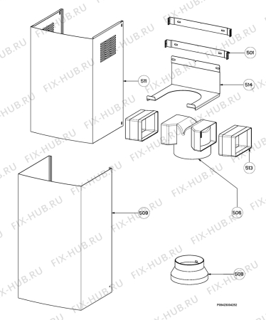 Взрыв-схема вытяжки Electrolux EFC9551X/A - Схема узла Section 4