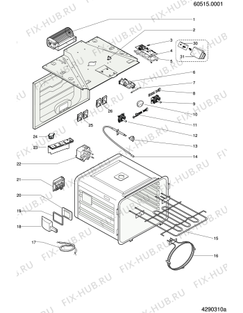 Схема №3 H60VP1IXY (F033090) с изображением Инструкция по эксплуатации для электропечи Indesit C00145360