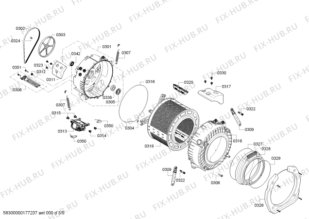 Взрыв-схема стиральной машины Bosch WVD28360SG - Схема узла 03
