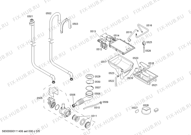 Схема №5 V5360X0OO V356 с изображением Панель управления для стиралки Bosch 00441284