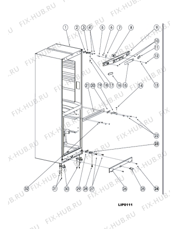 Схема №3 HBM12014SH (F074549) с изображением Часть корпуса для холодильной камеры Indesit C00288287