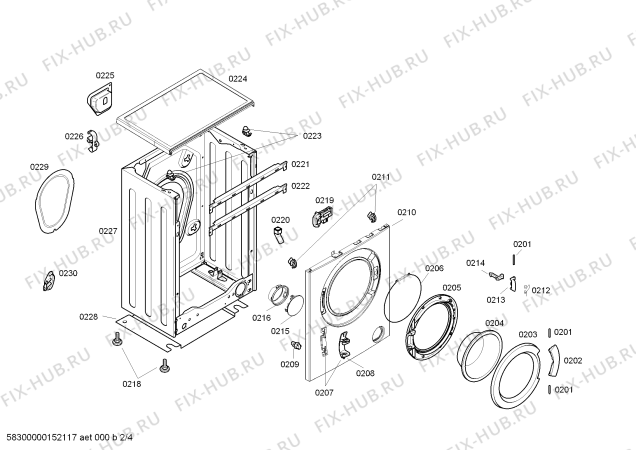 Взрыв-схема стиральной машины Bosch WLX20062BY Classixx 5 - Схема узла 02