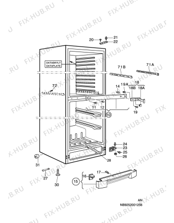Взрыв-схема холодильника Electrolux ERE3100 - Схема узла C10 Cabinet
