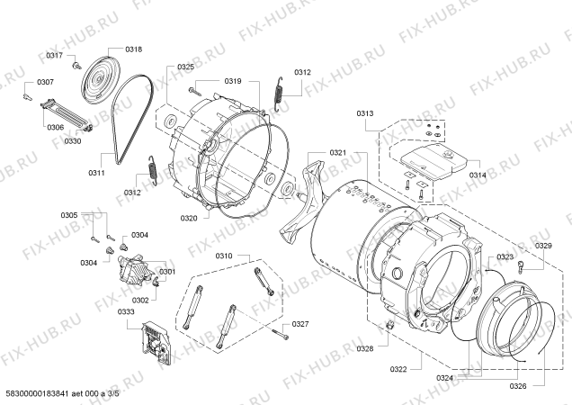 Схема №4 WAS284ECH Logixx 7 VarioPerfect с изображением Краткая инструкция для стиральной машины Bosch 18009343