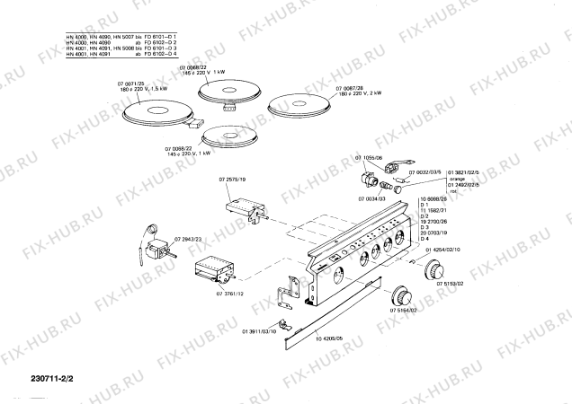 Взрыв-схема плиты (духовки) Siemens HN4090 - Схема узла 02