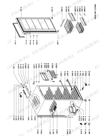 Схема №1 AFE 115/G CV291 с изображением Дверца для холодильной камеры Whirlpool 481944269445