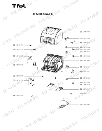 Схема №1 TF560E50/4YA с изображением Микромодуль для электротостера Seb SS-189359