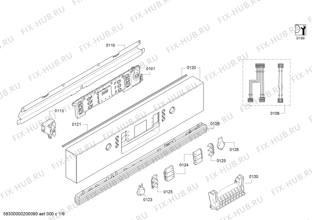 Схема №6 SMU46GS00D Exclusiv с изображением Передняя панель для электропосудомоечной машины Bosch 11019416