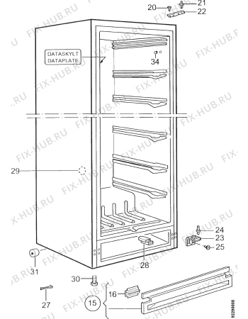 Взрыв-схема холодильника Zanussi ZVF320P - Схема узла Section 1