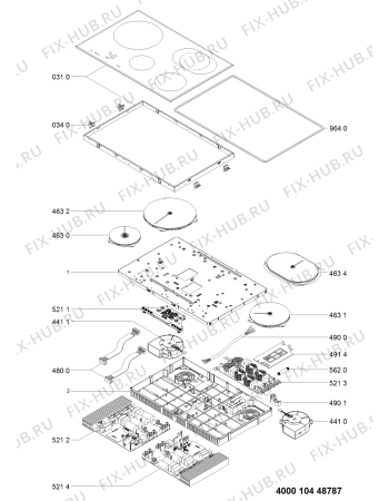 Схема №1 IHI 780 с изображением Поверхность для плиты (духовки) Whirlpool 481010448771