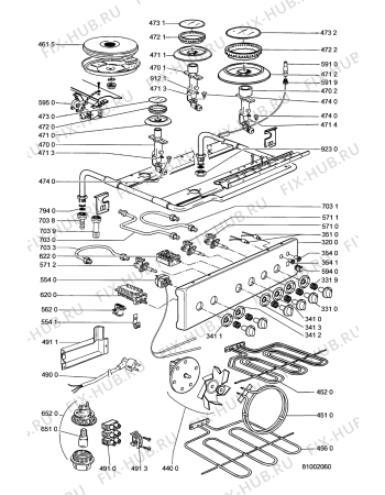 Взрыв-схема плиты (духовки) Whirlpool ACM 353 WH - Схема узла
