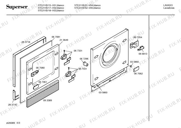 Схема №5 LT813R с изображением Кабель для стиралки Bosch 00299806