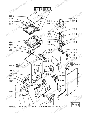 Схема №2 AWF 282/IG с изображением Обшивка для стиральной машины Whirlpool 481945328332