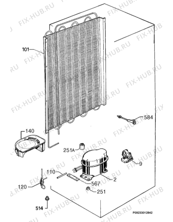 Взрыв-схема холодильника Rex Electrolux FI243A+ - Схема узла Cooling system 017