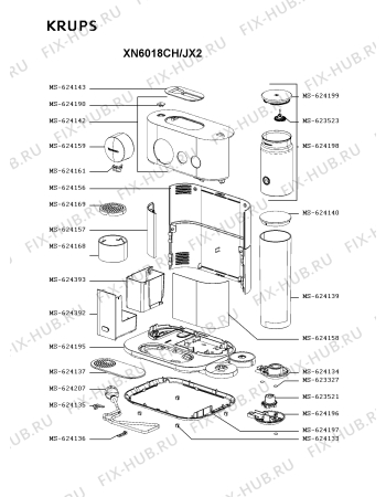 Схема №3 XN6018CH/FB0 с изображением Провод для электрокофеварки Krups MS-624207
