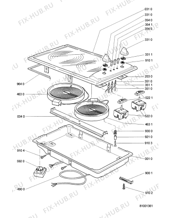 Схема №1 ETK 4240 IN с изображением Затычка для плиты (духовки) Whirlpool 481244268931