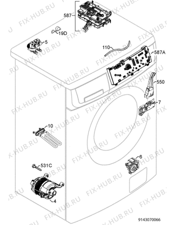 Взрыв-схема стиральной машины Zoppas PWH71270 - Схема узла Electrical equipment 268