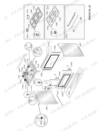 Схема №4 ACM 244/BL с изображением Дверца для плиты (духовки) Whirlpool 482000022176