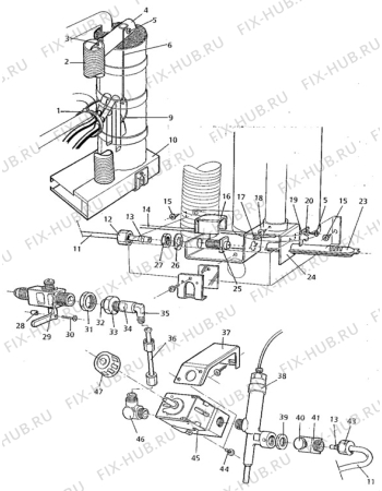 Взрыв-схема холодильника Electrolux RM2201 - Схема узла Gas-equipment