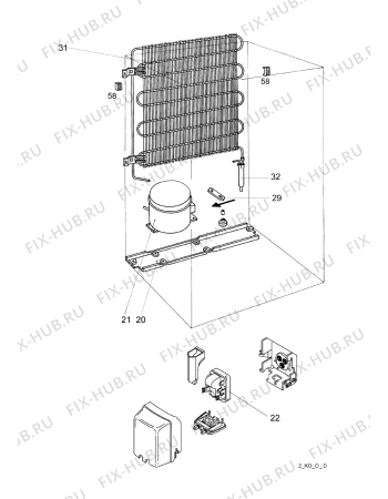 Взрыв-схема холодильника Zanussi ZT1621B - Схема узла Cooling system 017