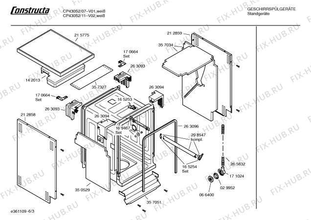 Схема №6 CP430S2 с изображением Переключатель для электропосудомоечной машины Bosch 00174834
