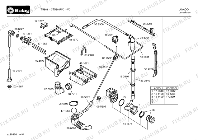 Схема №4 3TS881U ts881 с изображением Панель управления для стиралки Bosch 00365003