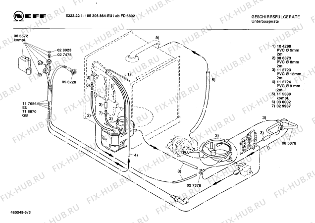 Схема №5 195306864 5223.22I с изображением Панель для посудомойки Bosch 00118372