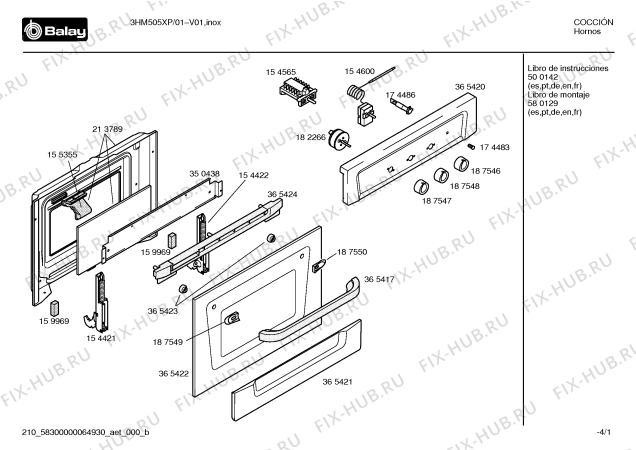 Схема №4 3HM505XP с изображением Ручка управления духовкой для плиты (духовки) Bosch 00187548