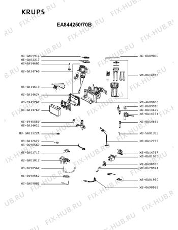 Схема №4 EA829850/70C с изображением Провод для электрокофеварки Krups MS-0A21087