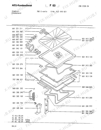 Взрыв-схема плиты (духовки) Aeg 760 E VARIO - Схема узла Section3