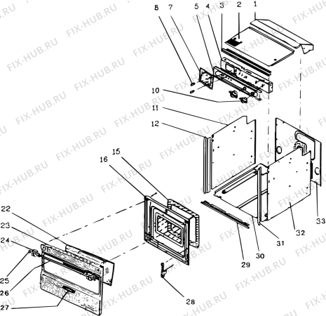 Взрыв-схема плиты (духовки) SCHOLTES F2024TF (F008843) - Схема узла