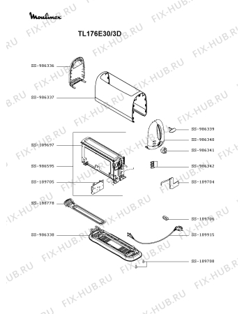 Схема №1 TL176E30/3D с изображением Панель для электротостера Moulinex SS-986340