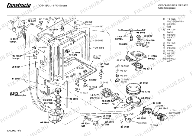 Схема №4 CG418U1 с изображением Панель для посудомоечной машины Bosch 00289343