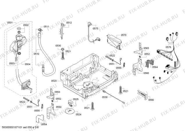 Схема №4 S51M50X2EU с изображением Силовой модуль запрограммированный для посудомойки Bosch 00750188