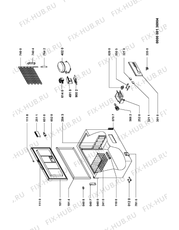 Схема №1 ICF410 с изображением Корпусная деталь для холодильной камеры Whirlpool 481245228559