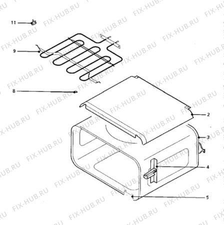 Взрыв-схема комплектующей Tricity Bendix 2560S - Схема узла H10 Grill cavity assy