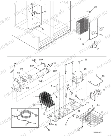 Взрыв-схема холодильника Electrolux ERL6296SK2 - Схема узла Cooling system 017