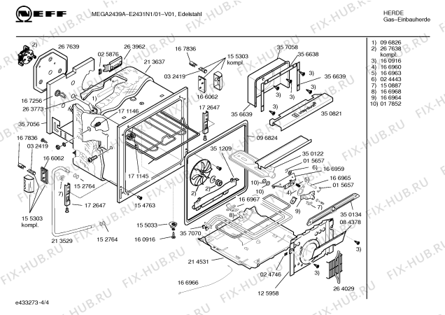 Взрыв-схема плиты (духовки) Neff E2431N1 MEGA 2439 A - Схема узла 04
