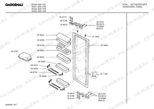 Схема №7 IK525029 с изображением Дверь морозильной камеры для холодильной камеры Bosch 00294459