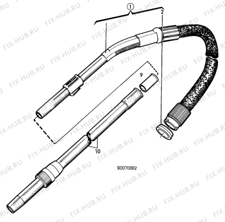 Взрыв-схема пылесоса Electrolux D770 - Схема узла L10 Hose B