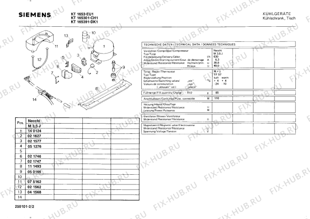 Взрыв-схема холодильника Siemens KT1653 - Схема узла 02