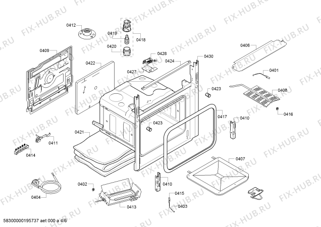 Взрыв-схема плиты (духовки) Bosch HGA233220R - Схема узла 04