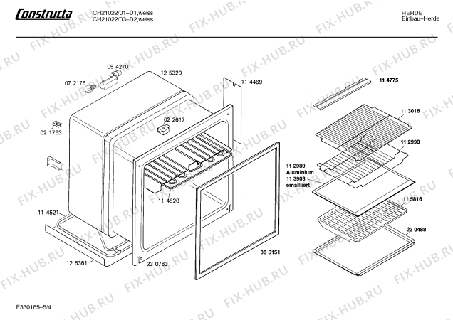 Взрыв-схема плиты (духовки) Constructa CH21022 - Схема узла 04