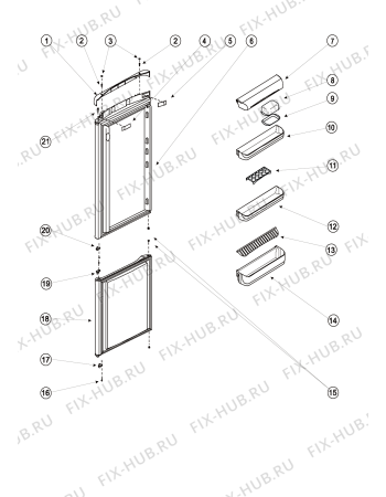 Взрыв-схема холодильника Indesit BEA18LZ (F071209) - Схема узла