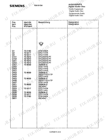 Схема №5 RA101G4 с изображением Лазерный блок для аудиотехники Siemens 00758927